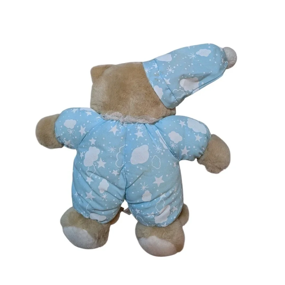 House of Lloyd Snuggles Glow Teddy Bear Plush Blue Clouds Pajama Bunny‎ Slippers